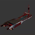 Aerospace Launch Support Tugboat With Rusted Red Blue Hull And Reflective Lights
