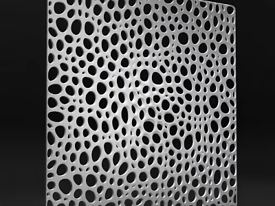 Modern Perforated Room Divider With Circular Hollowed Out Patterns For Interior Decor 3d model