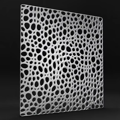 Modern Perforated Room Divider With Circular Hollowed Out Patterns For Interior Decor 3d model