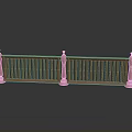 Architectural Wooden Railing Design With Decorative Posts Balusters And Finials For Building 3d model