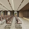 Spacious Modern Conference Room Interior With Neatly Arranged Seats And Large Projection Screen