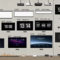 Modern projection screen TV laser TV projector bracket TV socket set-top box remote control fireplace 3d model