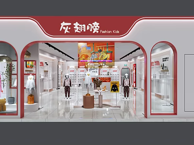 Modern Clothing Store Interior With Mannequins Clothing Displays And Window Showcases 3d model