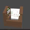Nestle Exhibition Display Shelves With Creative Hut Structure And Interior Arranged Products