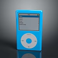 Blue iPod Digital Media Player with Computer Sync Features and Music Playlist Screen 3d model