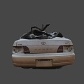 a squashed car 3d model