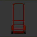 Red Metal Frame Hand Truck With Portable Design And Moving Wheels