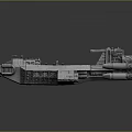 3D Rendered Detailed Futuristic Sci Fi Spaceship Model With Gray Metallic Structure And Engines