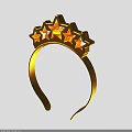 Shiny Golden Headband With Star Shaped Decorations For Festive Occasions