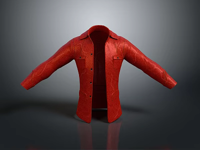 Stylish Red Shirt With Long Sleeved Design For Modern Everyday Use 3d model