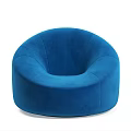 Comfortable Modern Blue Velvet Leisure Chair With Rounded Curved Design