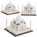 Commercial Taj Mahal Architectural Model With White Structure Golden Accents And Tower Design