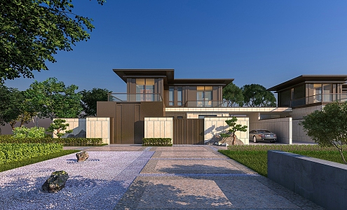 Modern single-family villa 3d model