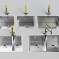 Stainless Steel Kitchen Sinks With Yellow Faucets Single And Double Bowl Designs