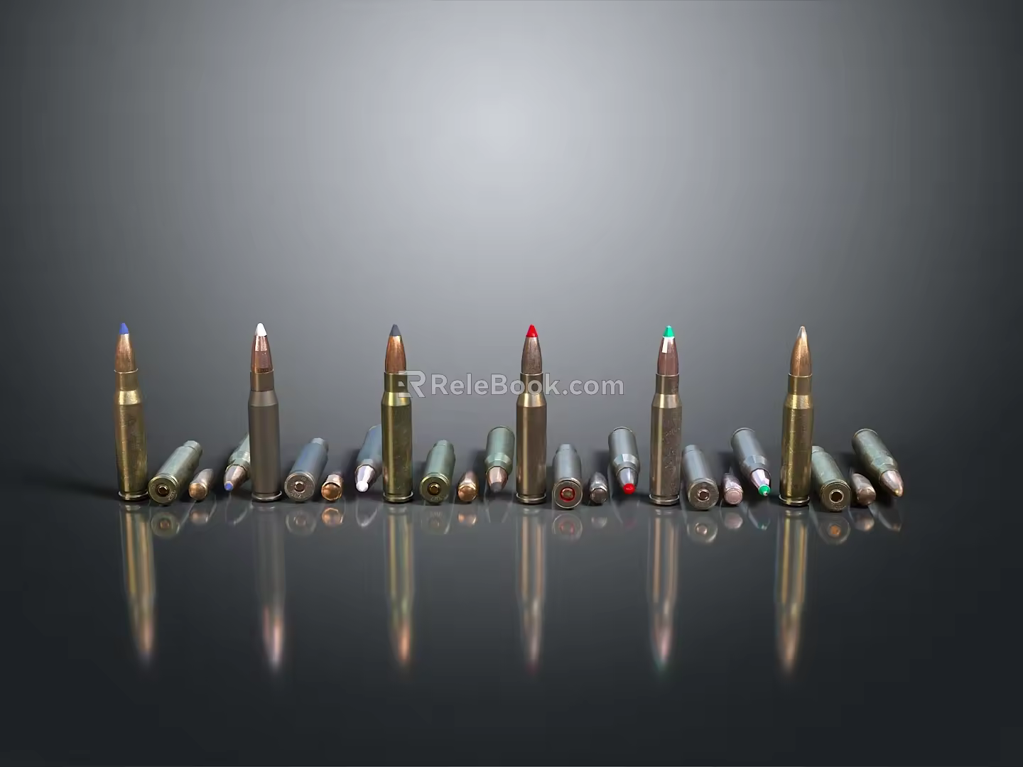 Bullets Pistol Bullets Rifle Bullets Machine Gun Bullets Ammunition Bullet Box Bullets Shooting Bullets 3d model