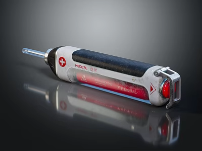 Swiss Manual Tool With Metal Tip And Black Red Handheld Design 3d model