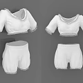 Fashionable White Clothes With Lace Trim Short Sleeve Crop Tops And Baggy Shorts