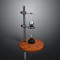 Stylish Household Decorative Item With Metal Stand Sphere Candle And Wooden Base