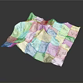 Artistic Wrinkled White Paper With Blue Texture On Black Background