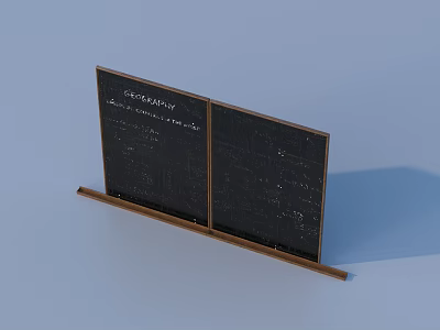 Wooden Framed Double Black Panel Hanging With White Text For Home Decor 3d model