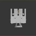 White Modern Naval Gun Mount With Barrel Protective Shields And Stable Base Structure 3d model