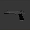 Sleek Metal Pistol With Black Grip And Silver Body Design Details