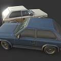 Two Vintage Classic Sedans Displayed Side By Side With Retro Headlights And Body Design