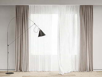 modern curtain fabric curtain gauze curtain fabric curtain 3d model