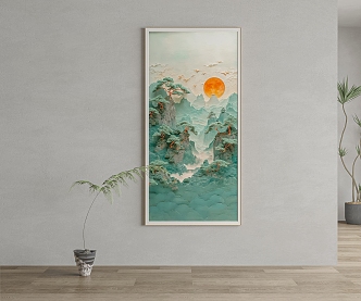 New Chinese Hanging Paintings 3d model