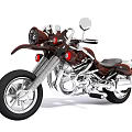 Vintage Brown Motorcycle with Chrome Accents Black Seat and Silver Rimmed Wheels