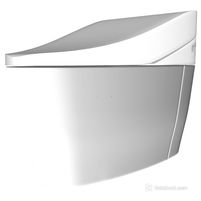 Modern Sleek Toilet With Smooth Ceramic Surface And Contemporary Design 3d model 