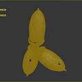 Decorative Ornament Set With Three Acorn Shaped Wooden Pieces And Natural Texture