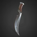 weapon dagger damascus sword knife props 3d model