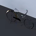 Vintage Bicycle With Black Frame White Seat And Green Handlebars On Display Stand
