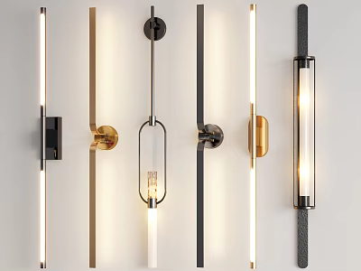 Modern Wall Lamps With Different Metal And Glass Designs For Indoor Lighting 3d model