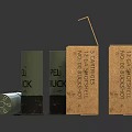 HELL JACK Cartridges In Open Cardboard Box With Green And Brown Shells 3d model