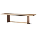 Natural Wooden Long Table With Simple Structure And Smooth Surface Design 3d model