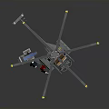 Space Exploration Helicopter Model With Astronaut Figures And Equipment Storage Boxes 3d model