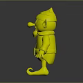3D Elf Character With Green Hat Pointed Ears Orange Beard White Cuffs And Yellow Pants
