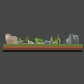 Game Character Exploring 3D Cartoon Scene With Roads Trees And Vehicles