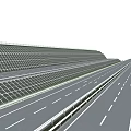 Modern Road Infrastructure Featuring Multi Lane Highway White Dashed Markings And Metal Guardrails