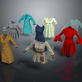 Various Colored Dresses And Tops With Different Styles Including Long Sleeves Belted And Bell Sleeves