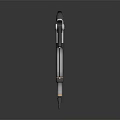 Futuristic Sci-Fi Weapon Modern Metallic Pistol With Orange Accents And Ergonomic Design