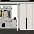Modern Wardrobe With Sliding Doors Hanging Rails Shelf Storage And Shoe Racks