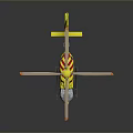 Yellow Rescue Helicopter With Red Stripes And Rotor Design For Emergency Services