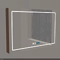 Modern Illuminated Wall Mounted Mirror With Framed Design And LED Lighting Features 3d model