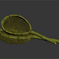 Two Stacked Handmade Bamboo Kitchen Strainers Practical Household Tools