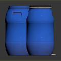 Plastic bucket big trash can bucket pot container realistic 3d model