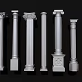 Various Classic Roman Columns With Ornate Designs And Architectural Details