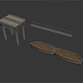 Scenic Construction Components With Leg Supported Platform Long Rail Structure And Oval Shaped Paving Blocks